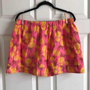 J Crew Pink Pineapple skirt with pockets /‎ size L